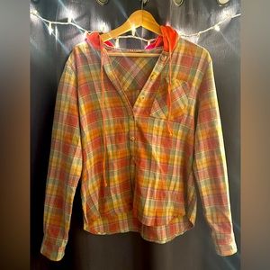 Exclusive Plaid Hoodie Shirt - L